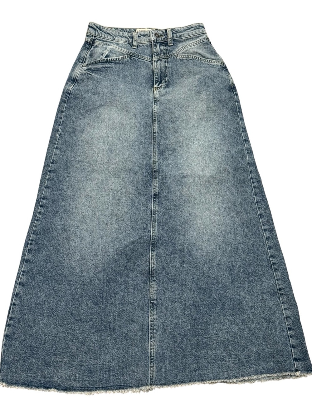 Free People We The Free Come As You Are Long Denim Jean Maxi Skirt 0 - Picture 3 of 9